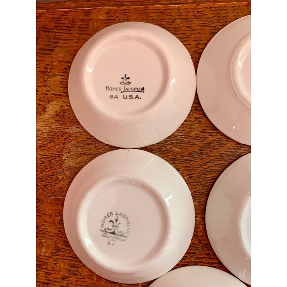 5X Set Homer Laughlin USA Green Field Condiment/Dipping Bowls VTG Caribe Mcnicol - Picture 5 of 10